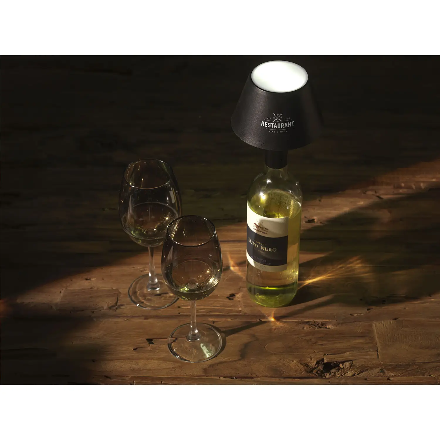 Lampe bouteille rechargeable – ABS recyclé | Commande tactile | Pour bouteilles | Recharge USB-C