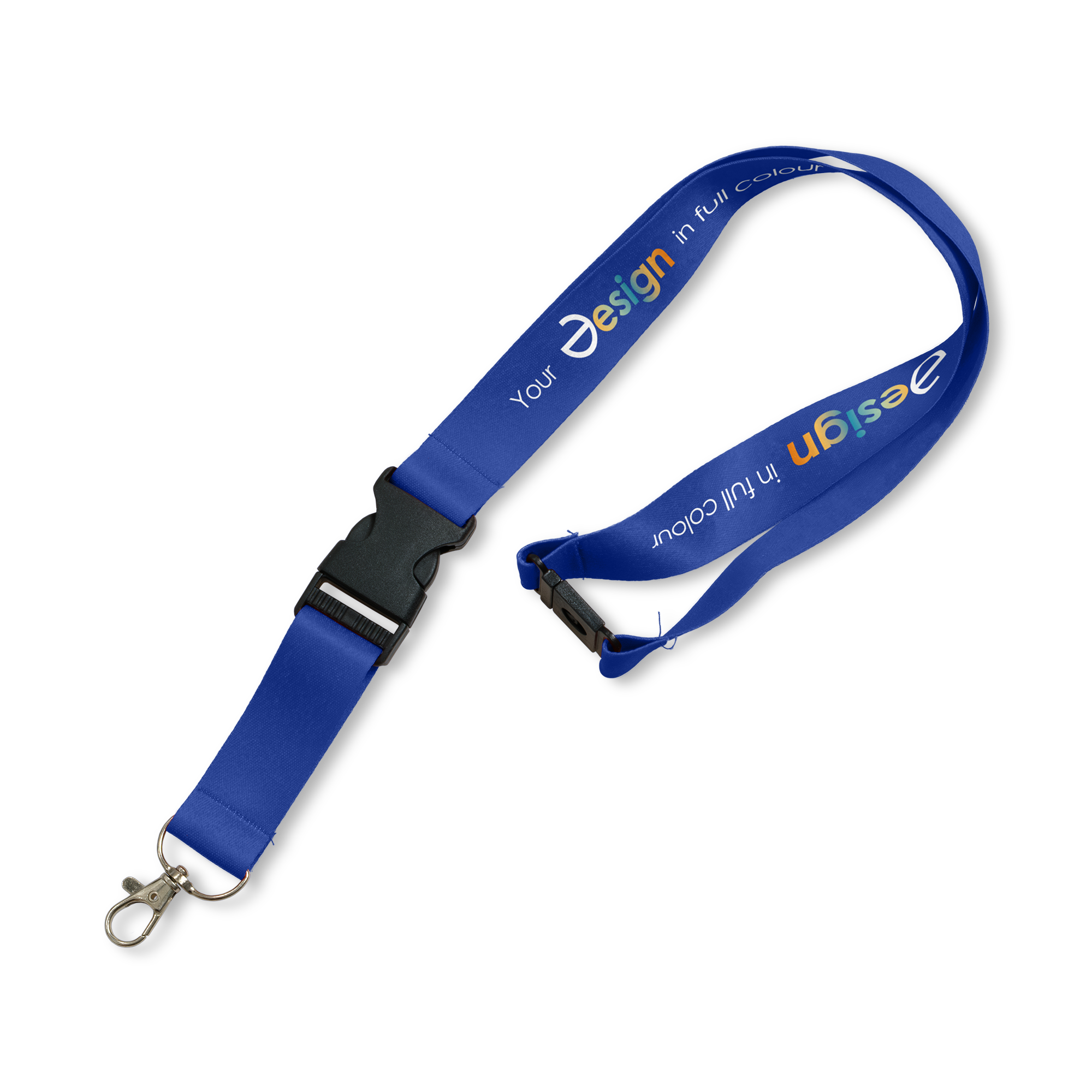 Schlüsselband RPET Safe - 25mm | Vollfarbdruck allover | Buckle + Safetyclip + Karabiner