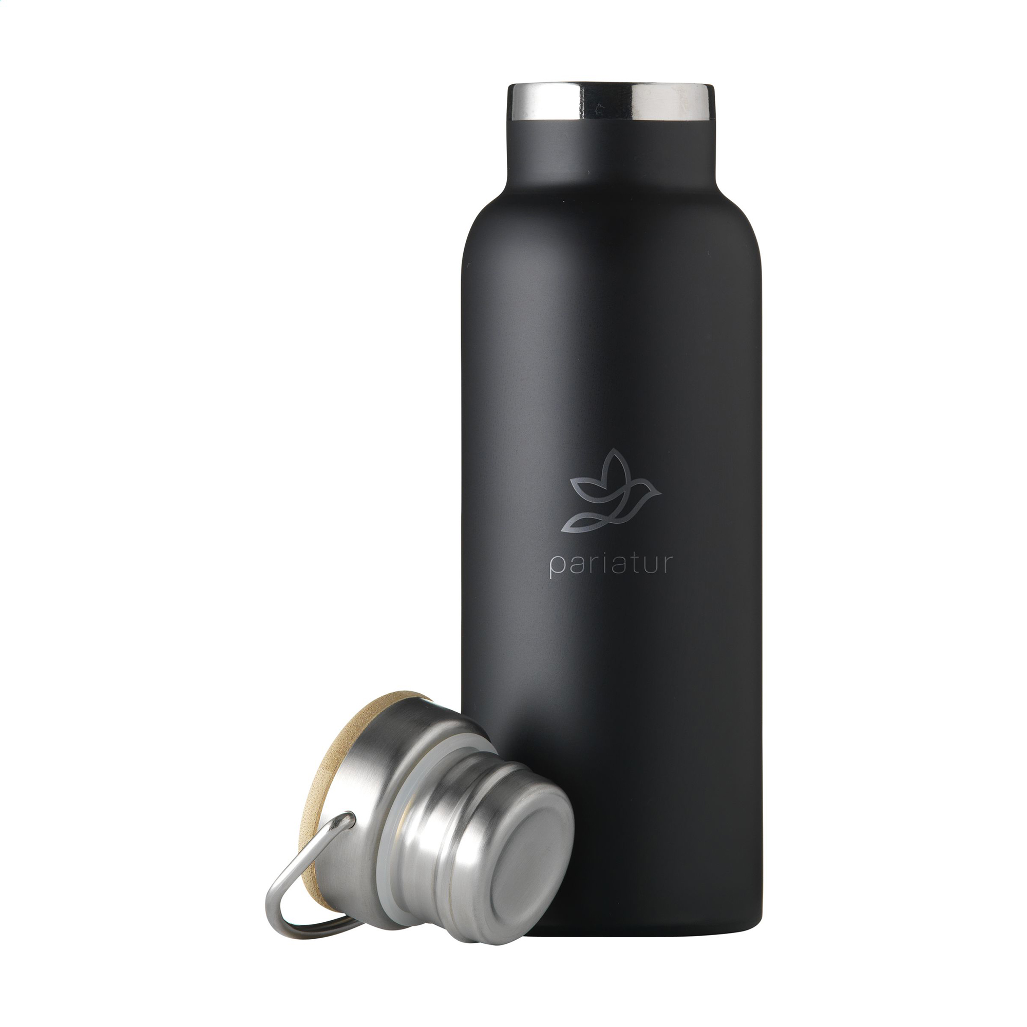 Bouteille isotherme en acier inoxydable – 500 ml | Matériau recyclé | Isolation sous vide | Bouchon en bambou