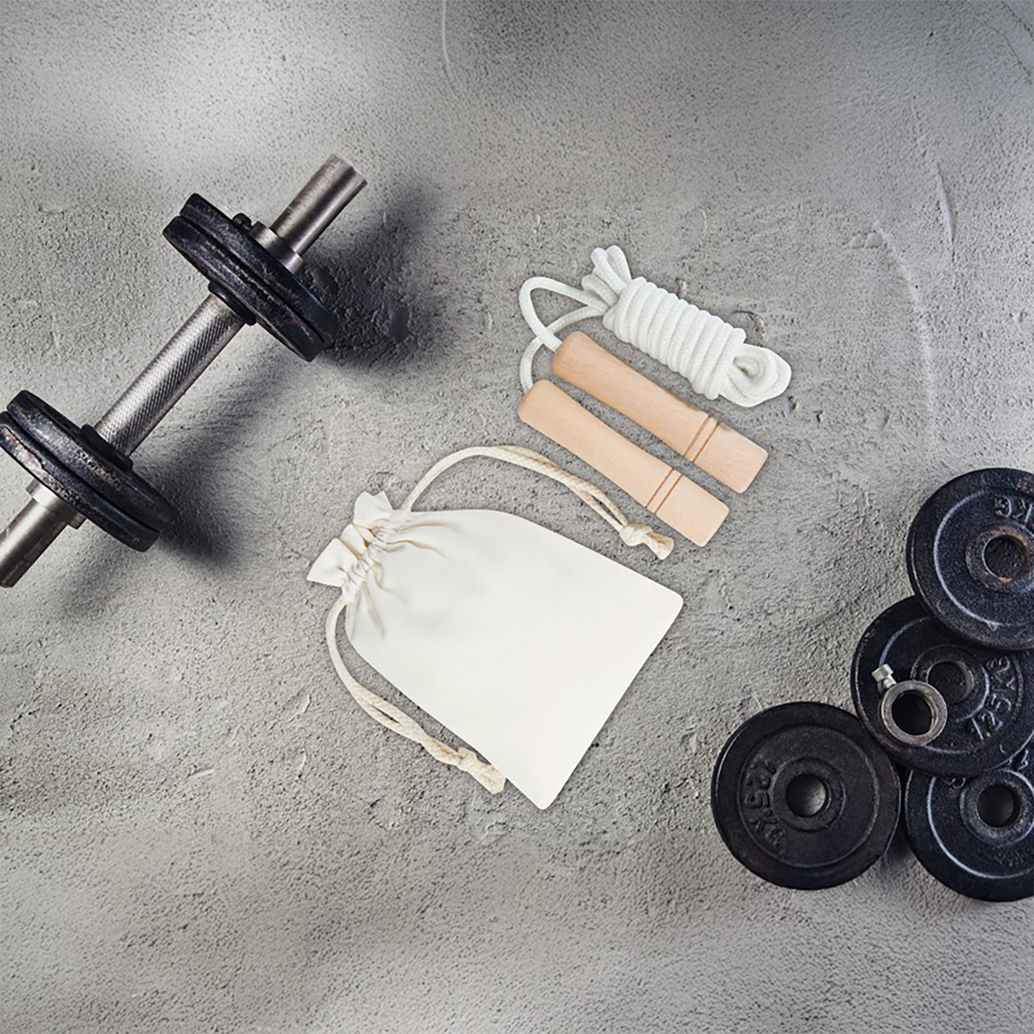 Corde à sauter en bois – Corde coton | Prise en main confortable | Pochette incluse | Fitness