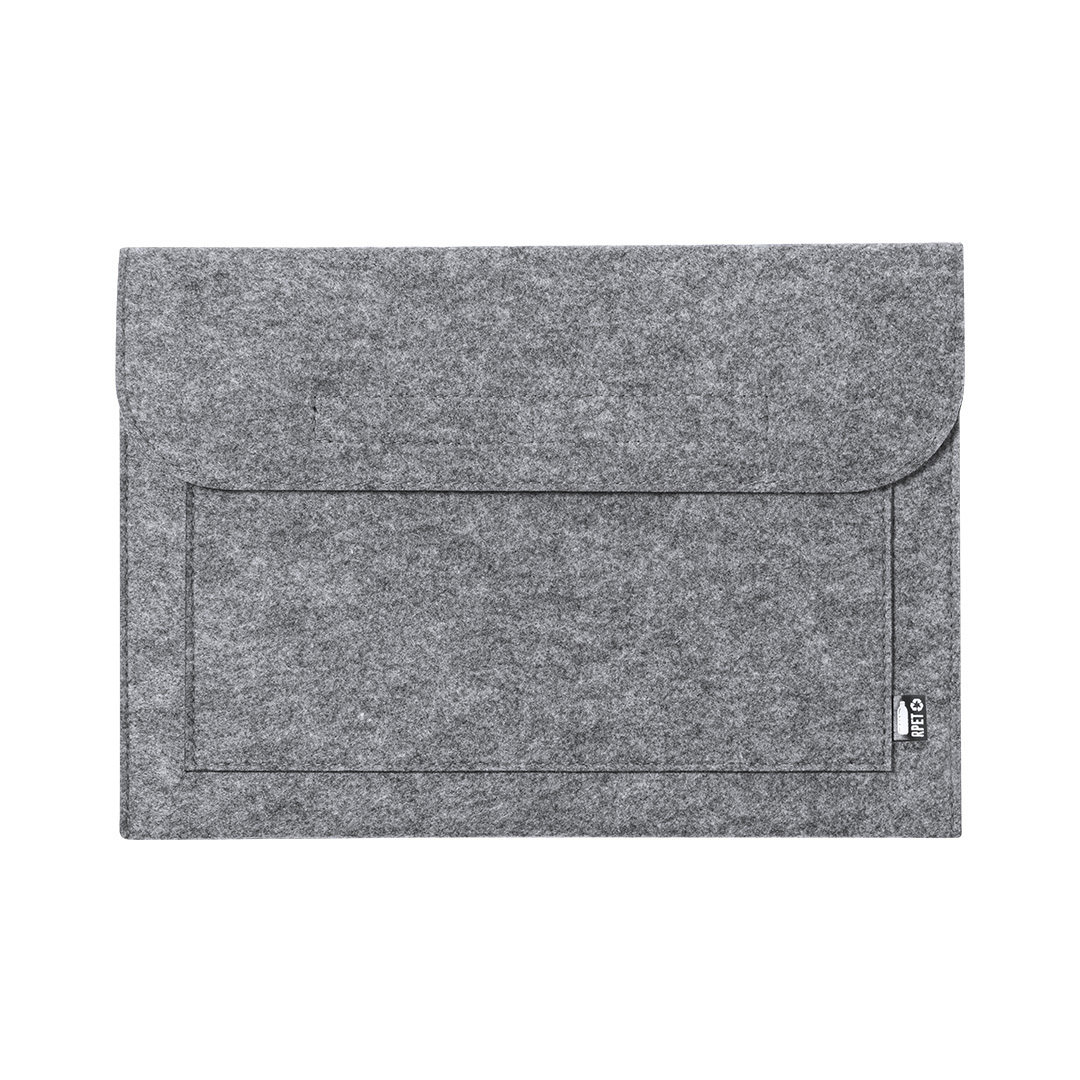 Laptophülle – 15 inch | Recycelter RPET-Filz | Vordertasche | Klettverschluss
