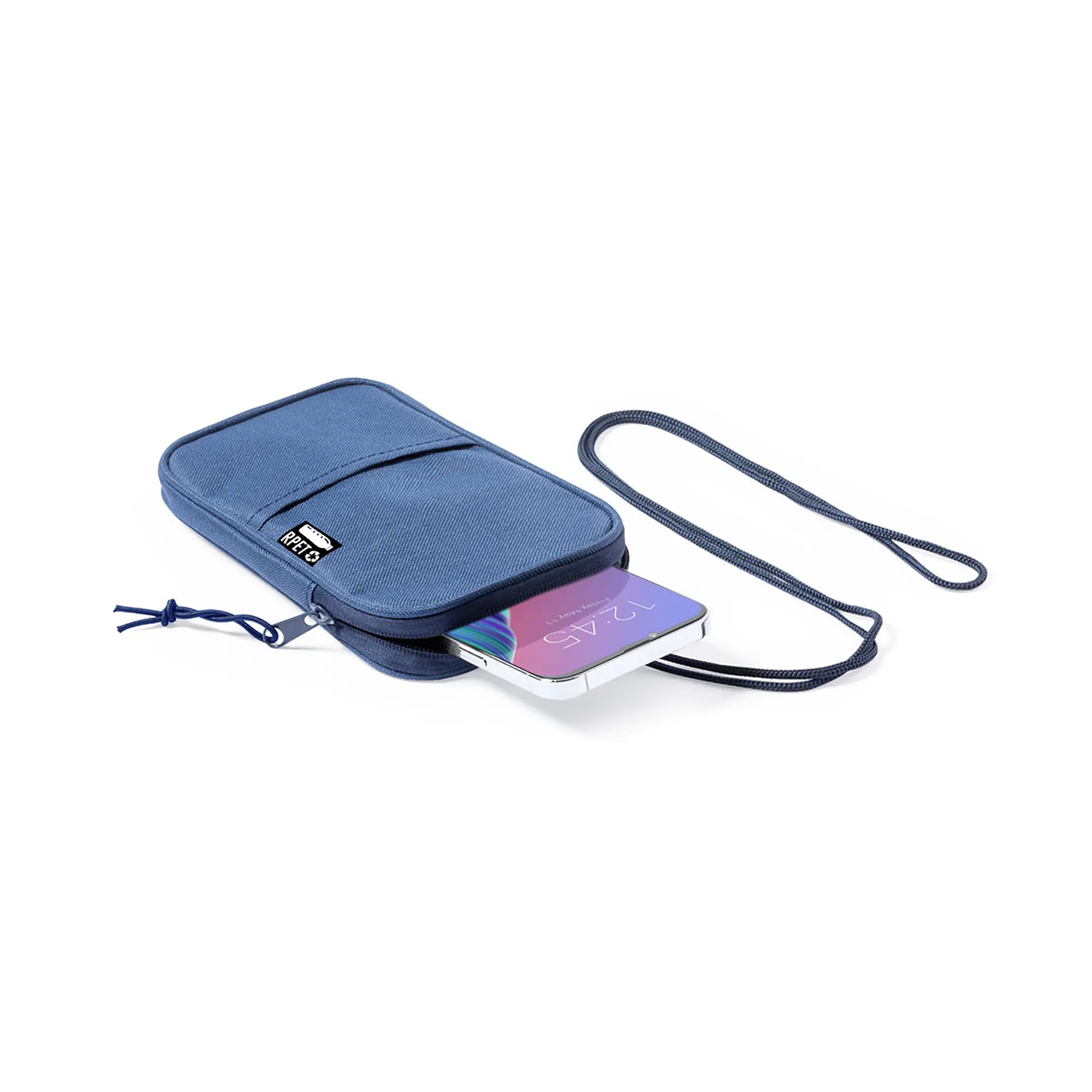 Borsa a tracolla in RPET per smartphone – Tasca frontale | Tracolla regolabile