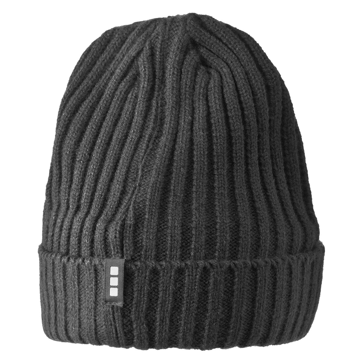 Ribgebreide muts Loek - Acryl | Met fleecevoering | Borduring