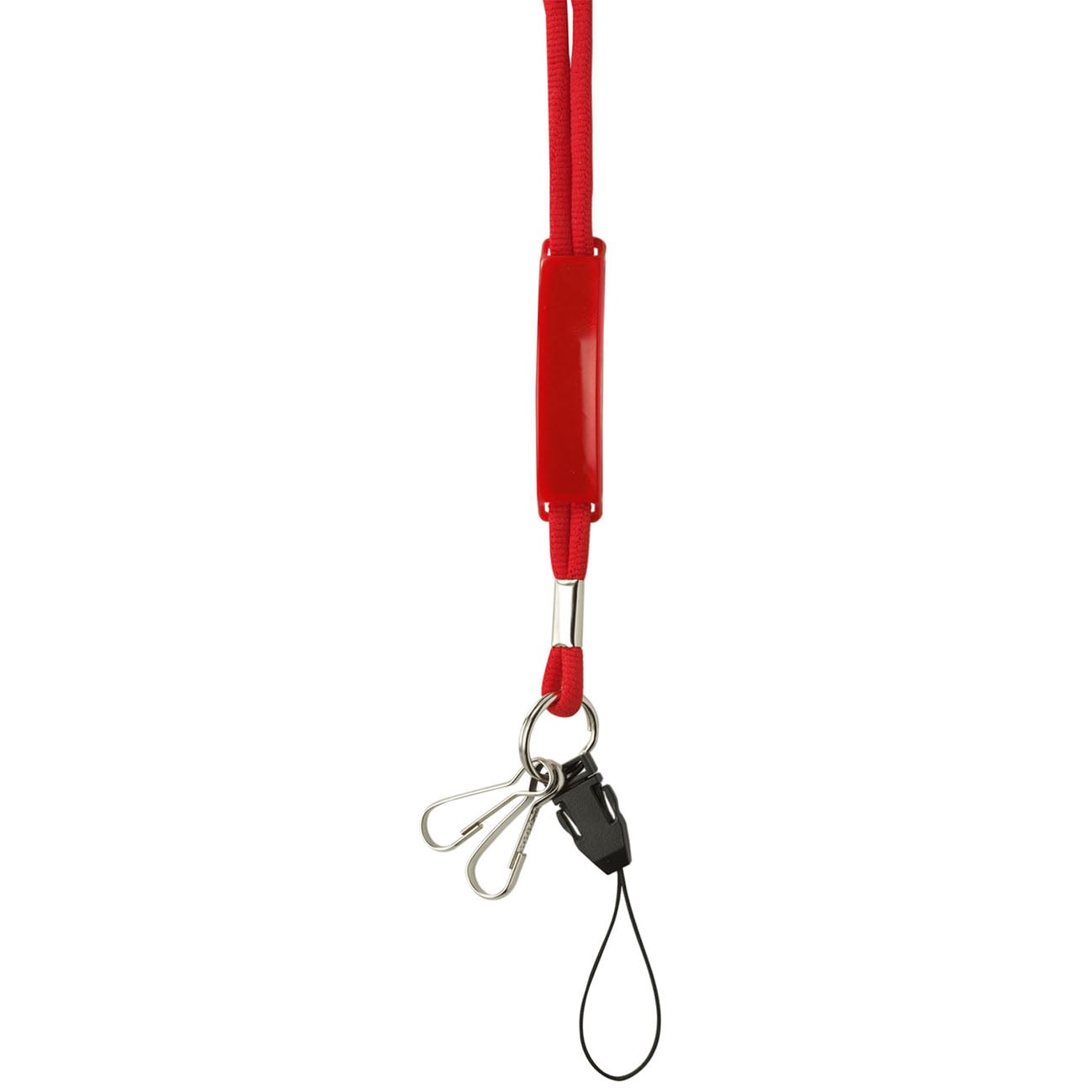 Cordino colorato - rosso | 2 moschettoni & clip in PVC