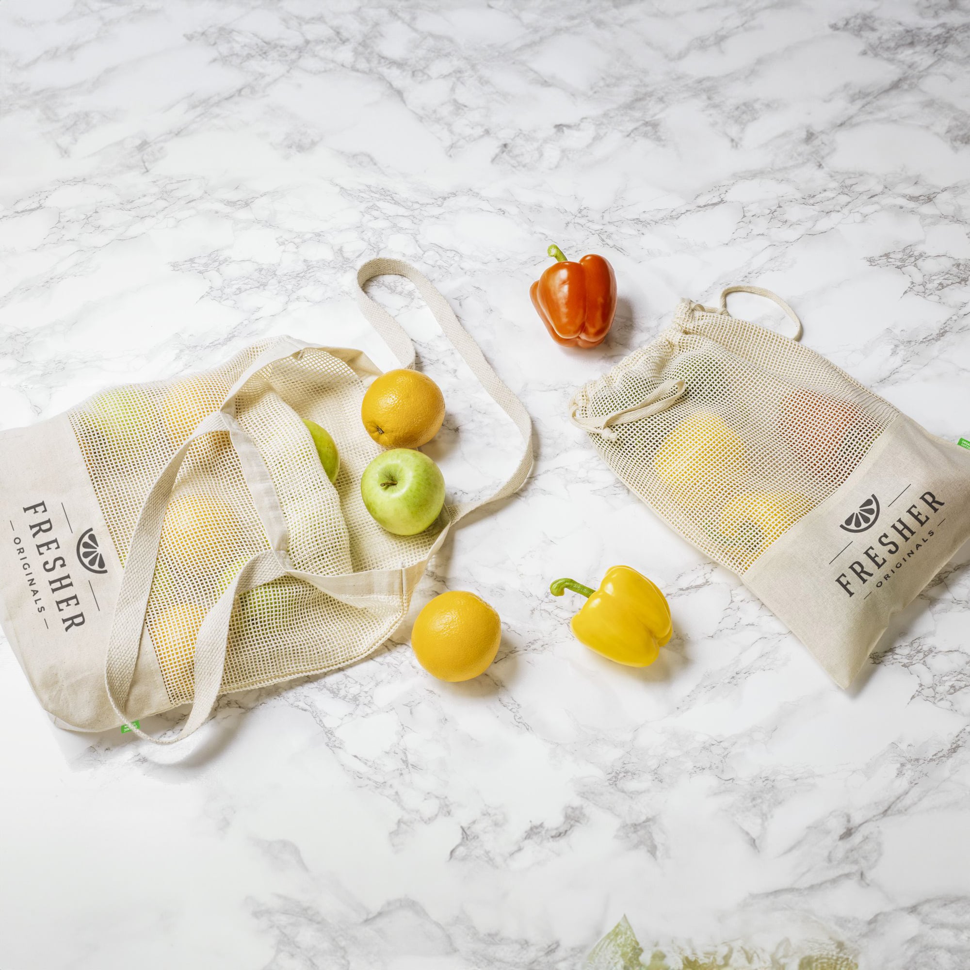 Sac à légumes et fruits | Coton | Fermeture à cordon