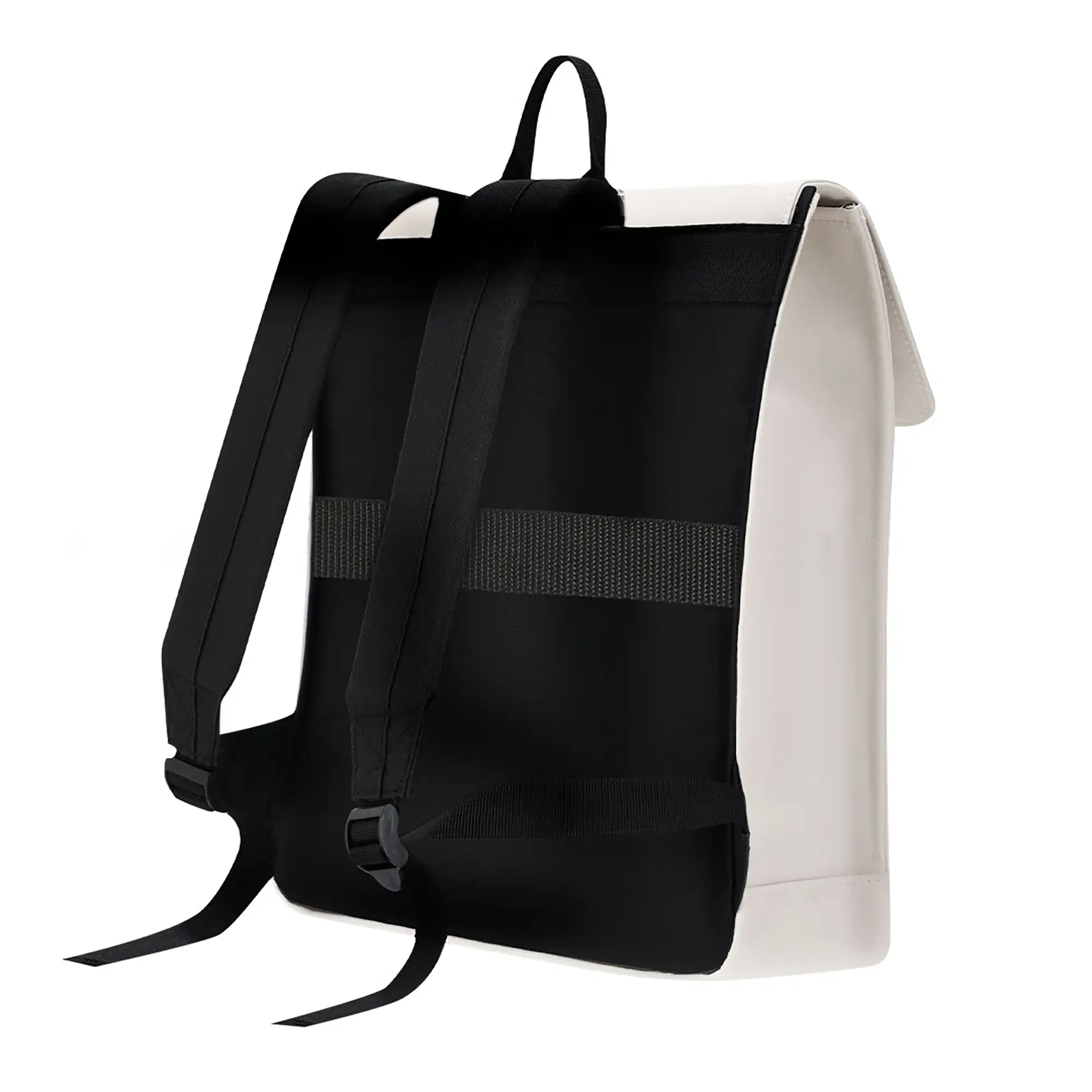 Rugzak Sem - PU | Laptopvak 14” | Gewatteerd | Gespsluiting | Met Trolleyband