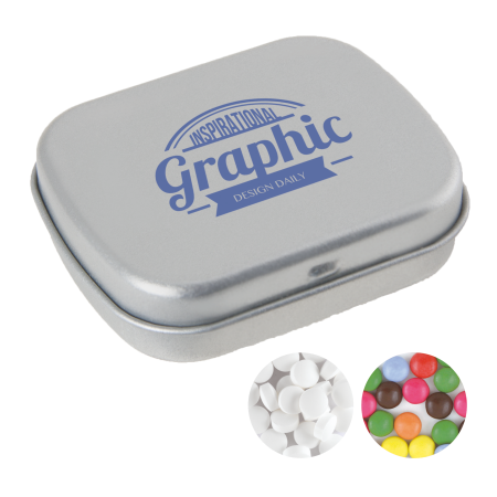 Scharnierblik Sem – Gevuld met Smarties | Metaal | Compact formaat | Verkrijgbaar in diverse kleuren