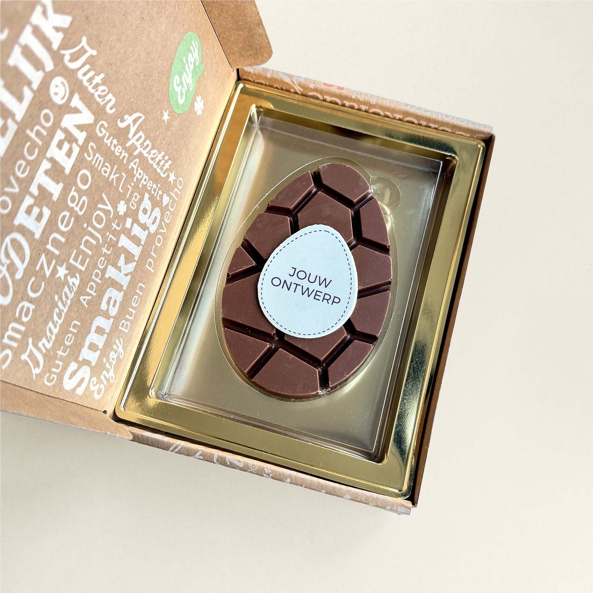 Schokoladen-Osterei - Verschiedene Geschmacksrichtungen | Geschenkbox | eigenes Logo | 95g