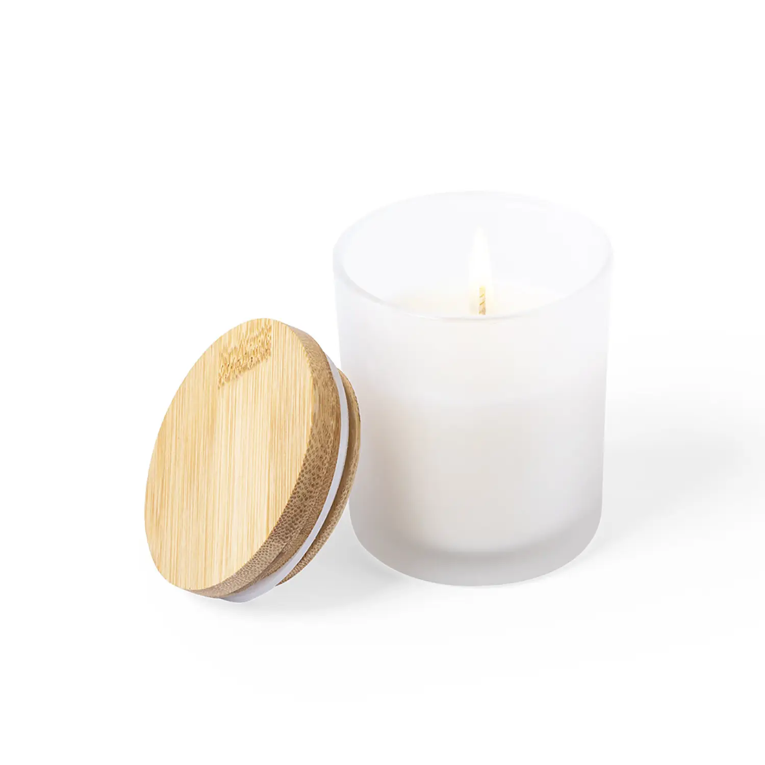 Kaars met bamboe - Bastiaan | Glazen pot | Vanillegeur | Herbruikbaar