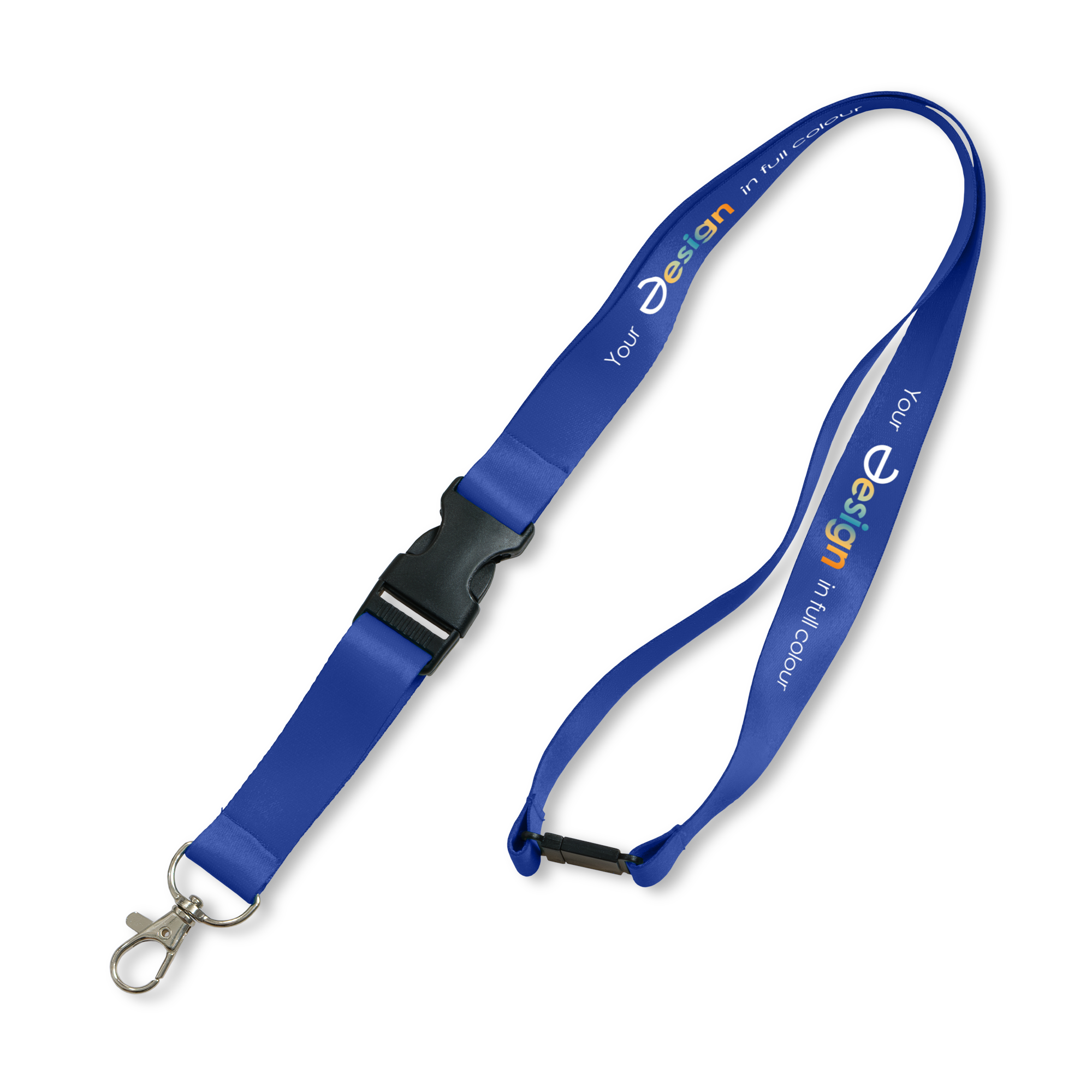 Schlüsselband RPET Safe - 20mm | Vollfarbdruck allover | Buckle + Safetyclip + Karabiner