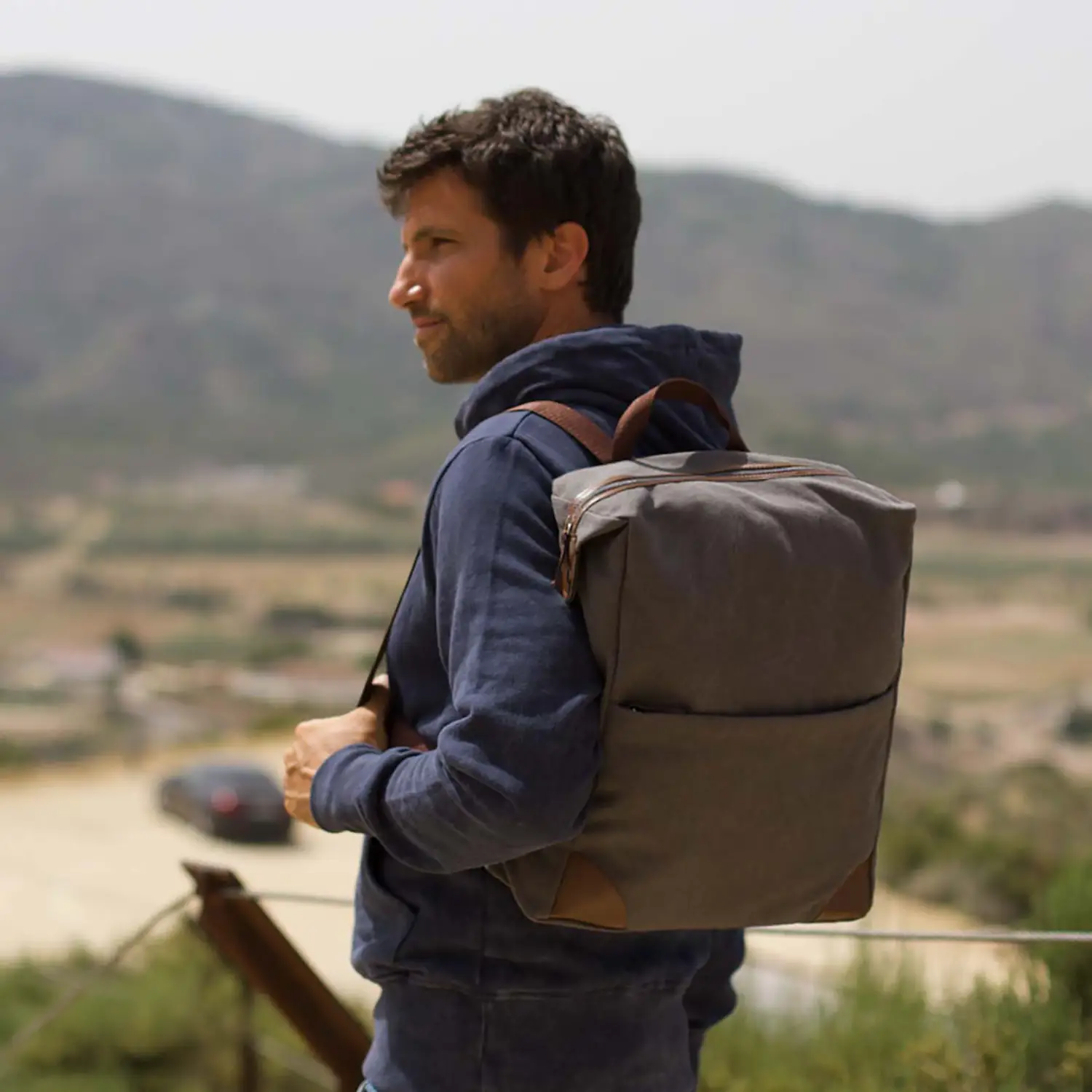 Canvas-Rucksack – PU-Details | Laptopfach | Gepolstert | Zeitloses Design