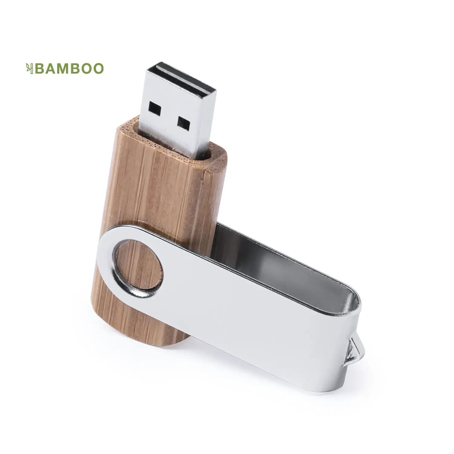 Clé USB 16 Go bambou – Avec capuchon | Naturel | Compact | Écologique