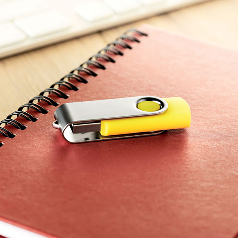 USB-Stick Rotate | Silber Kappe + Farbiger Stick | 4-64 GB | 1-2 Farbdruck