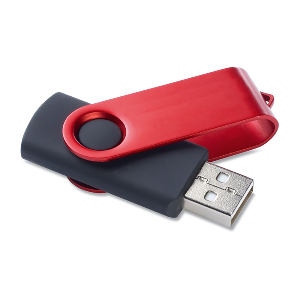 USB-Stick Rotodrive - Blacky | Farbige Kappe + Schwarzer Stick | 1-32 GB | Vollfarbe