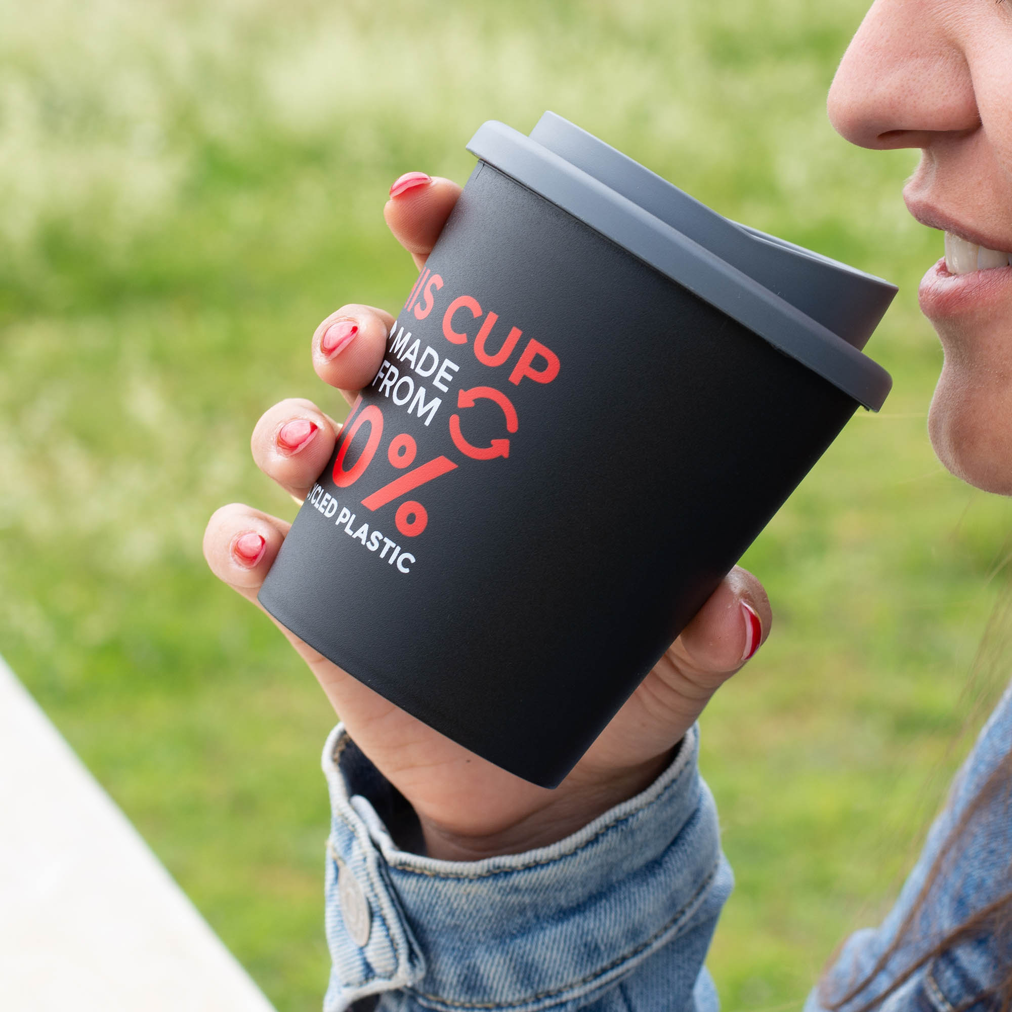 Koffie to go beker Ties - 250 ml | Gerecycled PP | Dubbelwandig