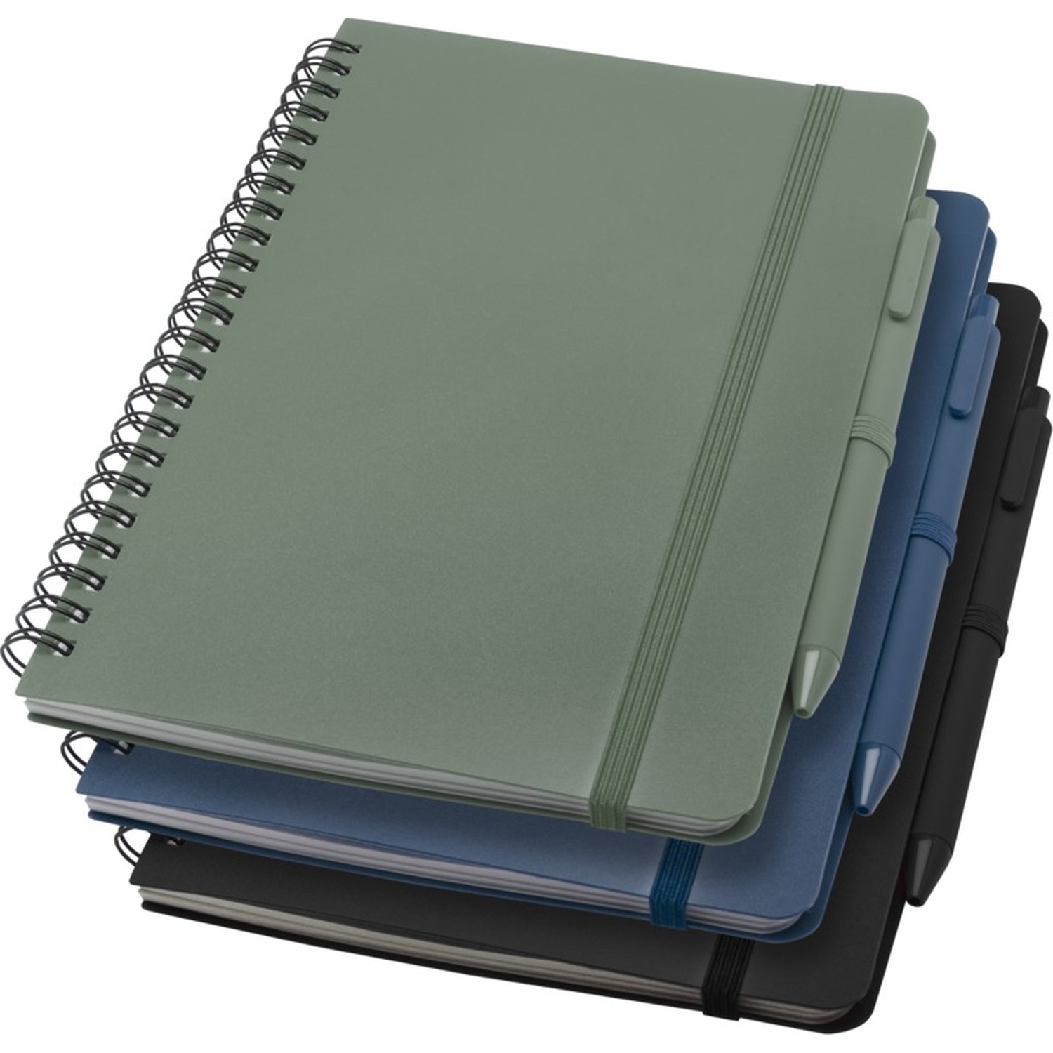 Taccuino in plastica ocean-bound – A5 | Copertina rigida | Con penna | 80 fogli