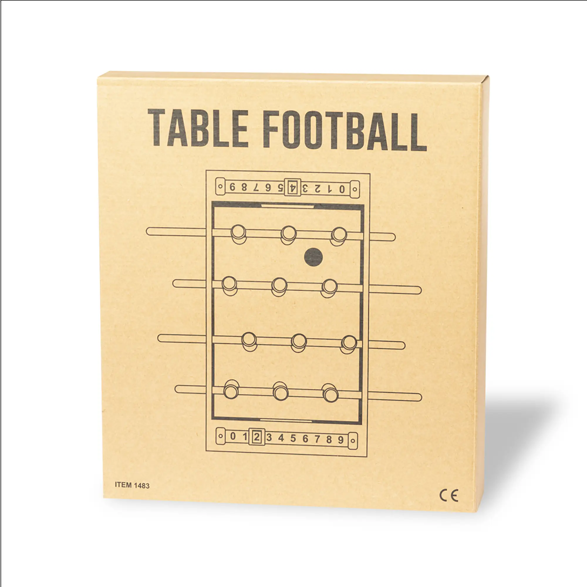 Mini Tischfußball – Holz | Teile aus Weizenstroh | 2 Bälle | Zählanzeige | Kompakt