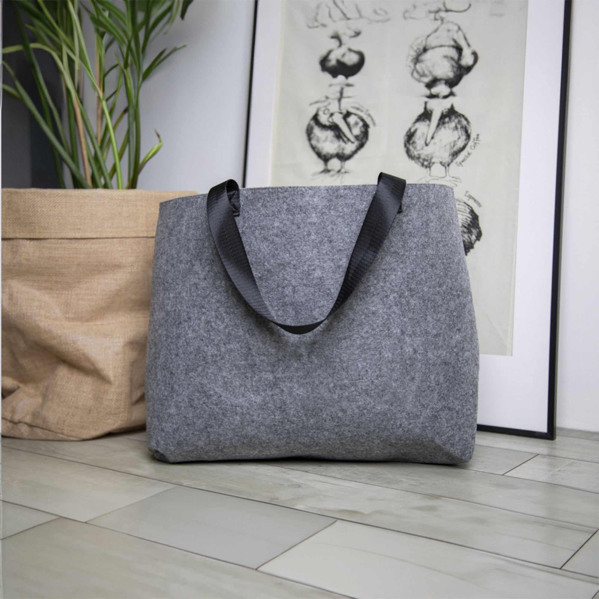 Sac à épaule | Feutre RPET | 53 x 34 x 12 cm | Impression 1 couleur