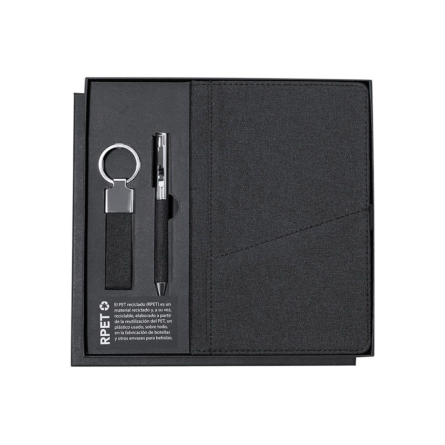Notitieboek set Lucas - RPET materiaal | 80 vellen | Inclusief pen en sleutelhanger