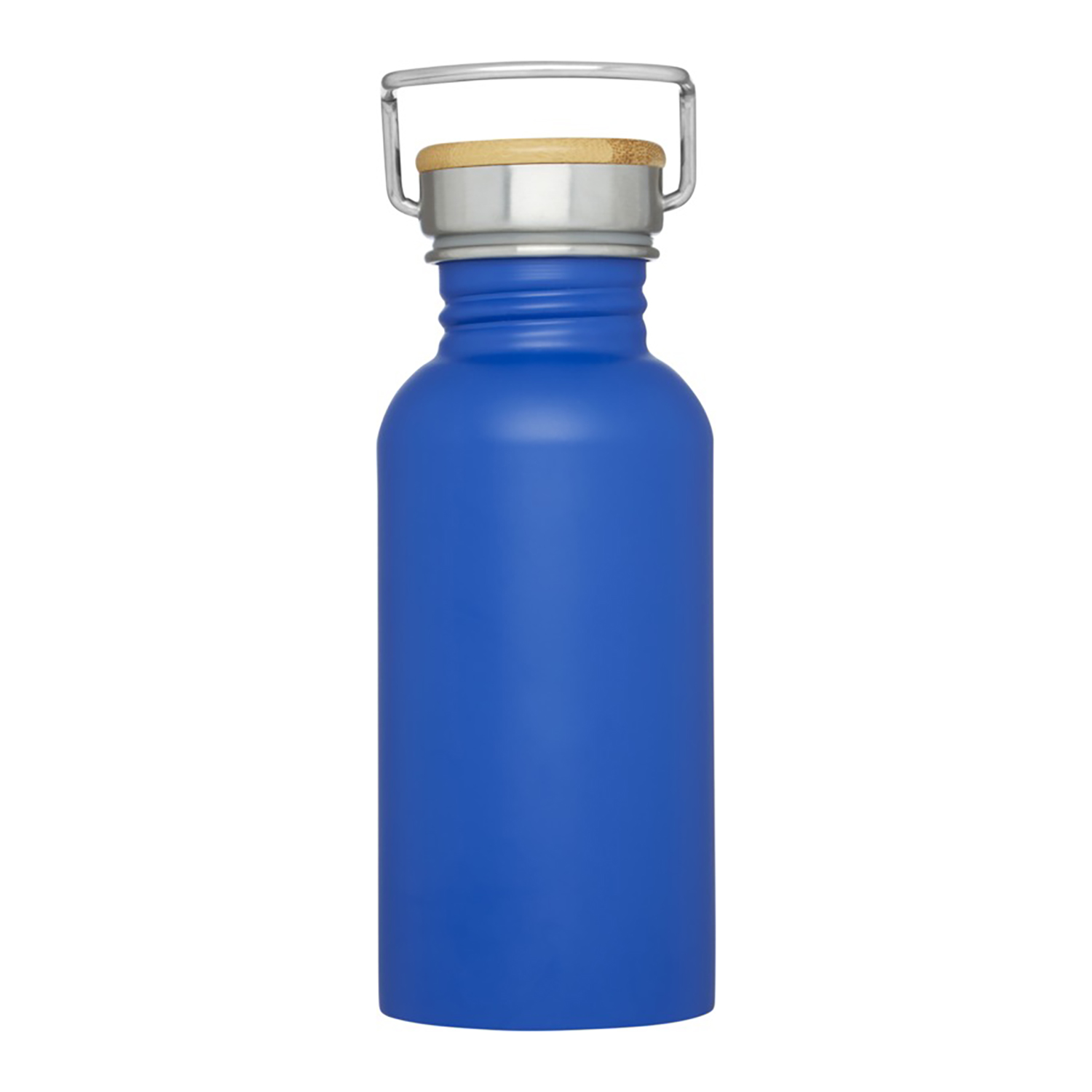 Bouteille – 550 ml | Acier inox simple paroi | Bouchon en bambou | Anse de transport