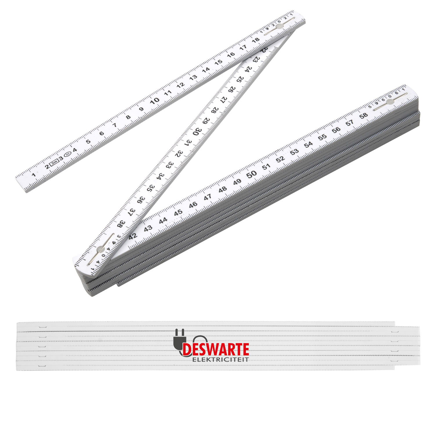 Zollstock SmartFold | Kunststoff | Weiß | 2 Meter | 1-Farbdruck