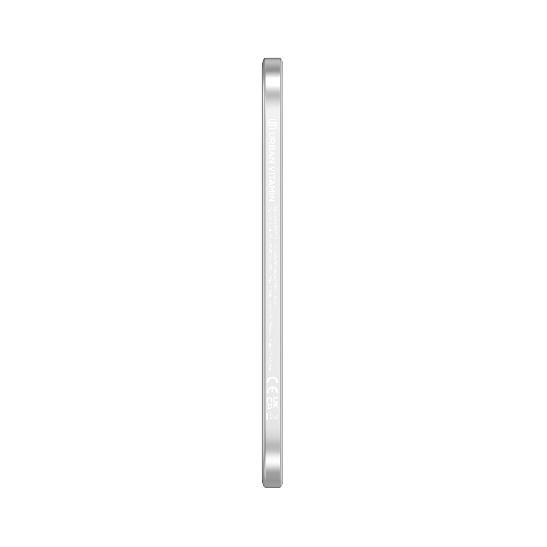 Batterie externe – 3000 mAh | Design ultra-fin de 4 mm | Charge sans fil 7,5 W | USB-C 10 W