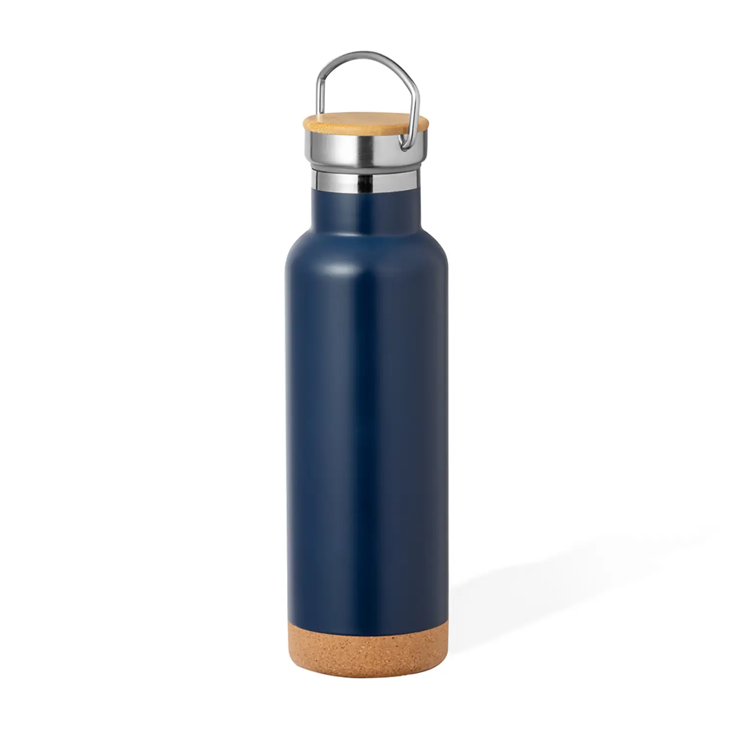 Borraccia termica in acciaio inox – 650 ml | Tappo in bambù | Dettaglio in sughero | Ermetica