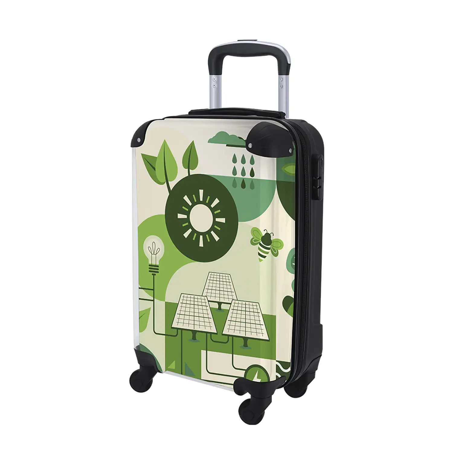 Trolley Jabes – Personaliseerbaar | Transparante voorzijde | 4 wielen | Veiligheidsslot