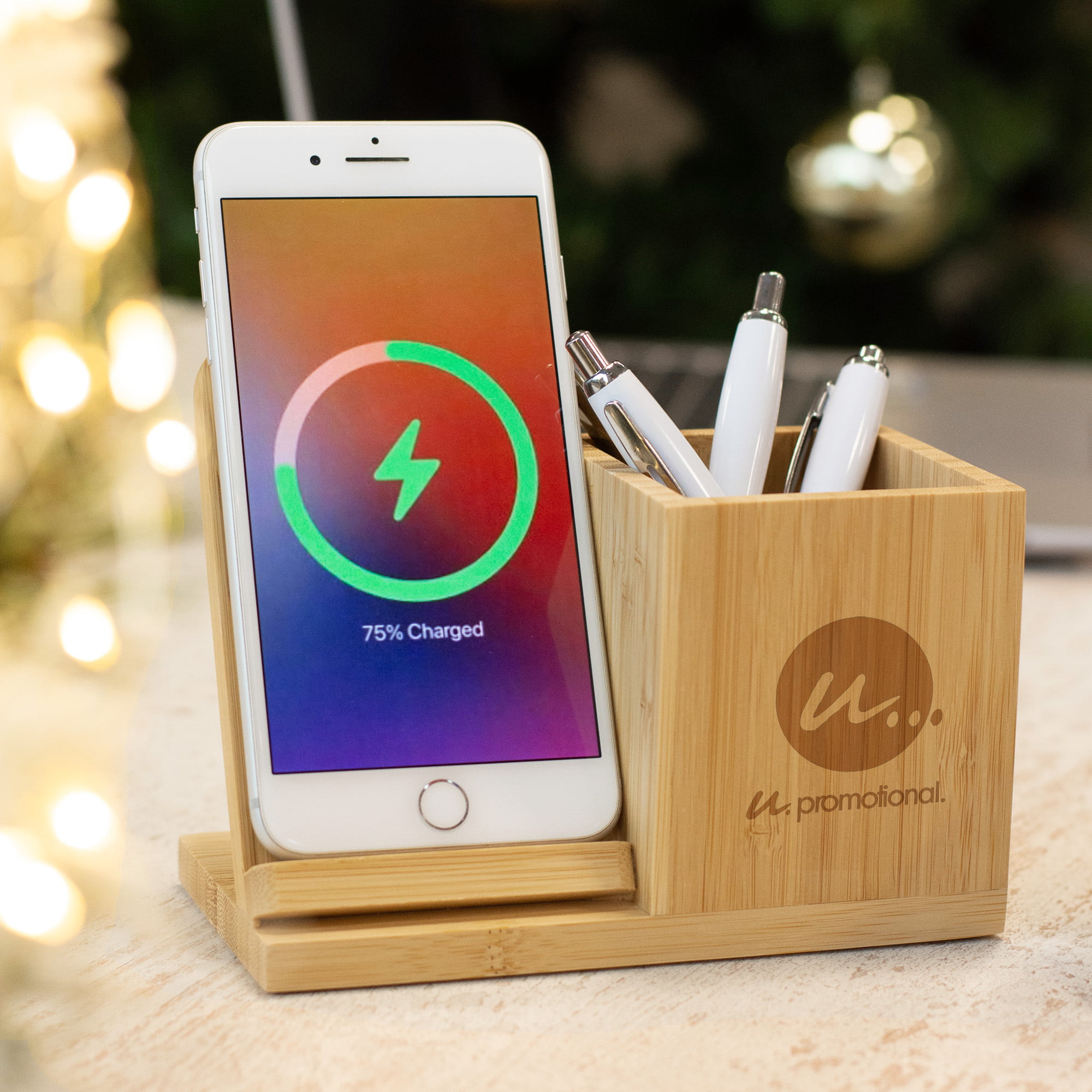 Oplader Henny - Draadloos | Penhouder | 15W | Gravure