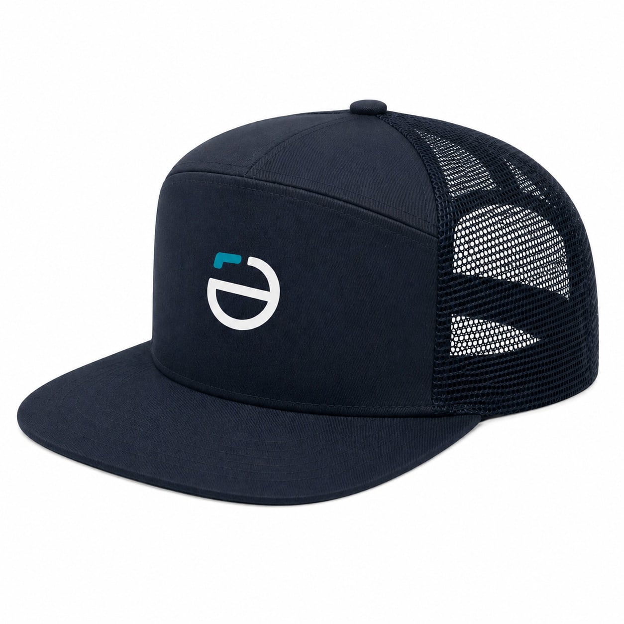 Casquette – Sergé de coton & mesh | 7 panneaux | Visière plate | Fermeture snapback