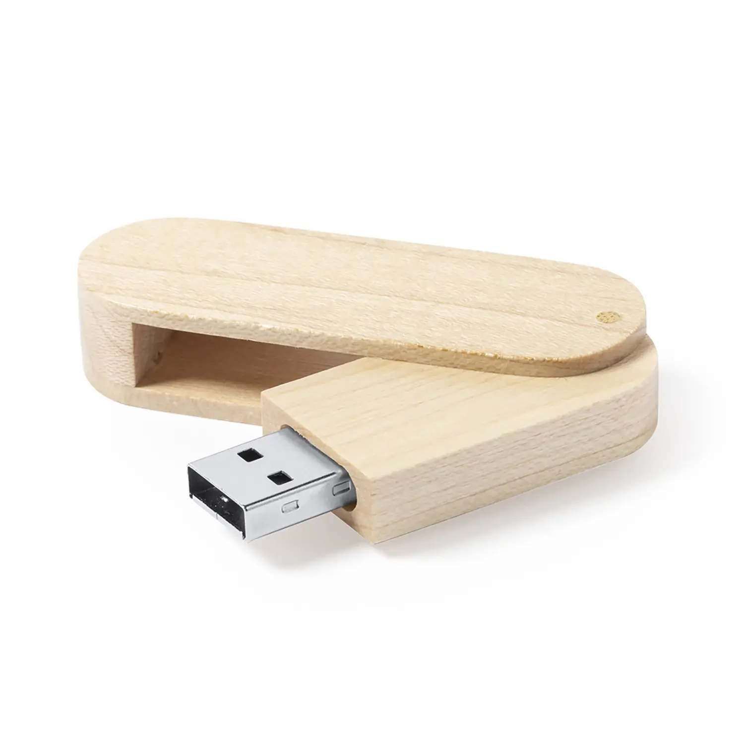 USB-stick Viona – 16GB | Hout | Draaisysteem | Compact | Natuurlijke Look