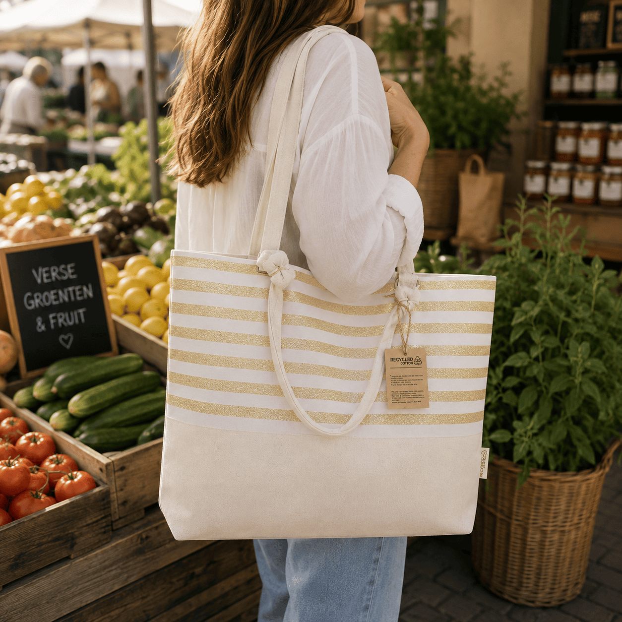 Tasche - Recycelte Baumwolle | 210 g/m² | Gestreift