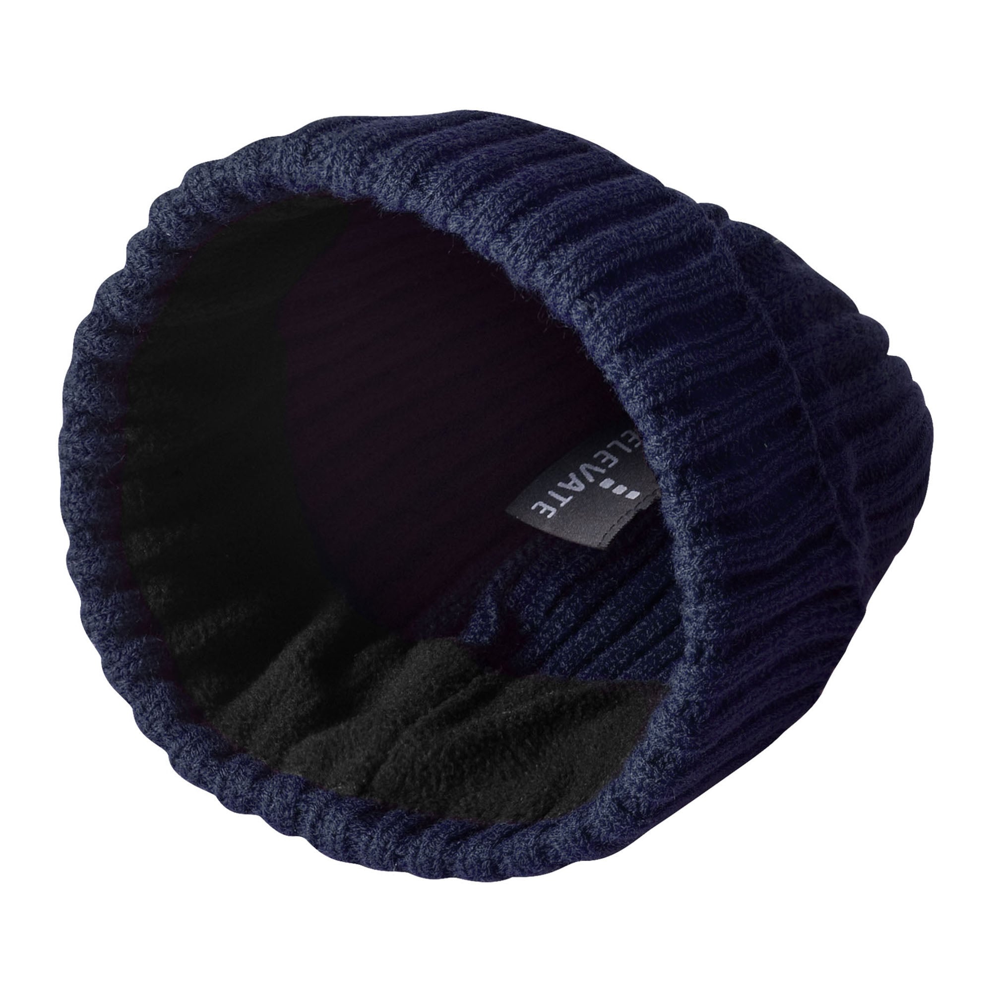 Ribgebreide muts Loek - Acryl | Met fleecevoering | Borduring