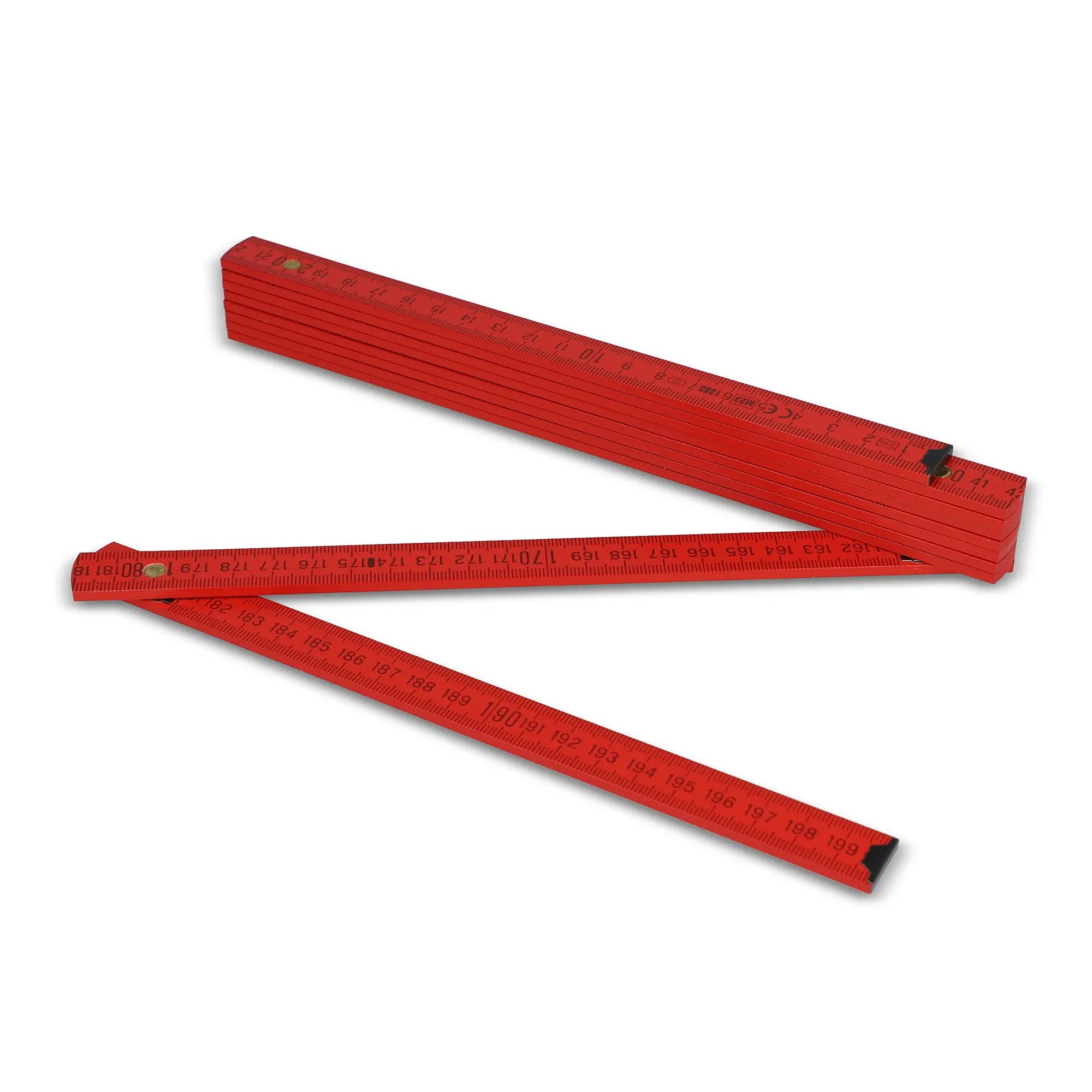 Gliedermaßstab – 2 Meter | Lackiertes Holz | 10 Glieder | Metrisch