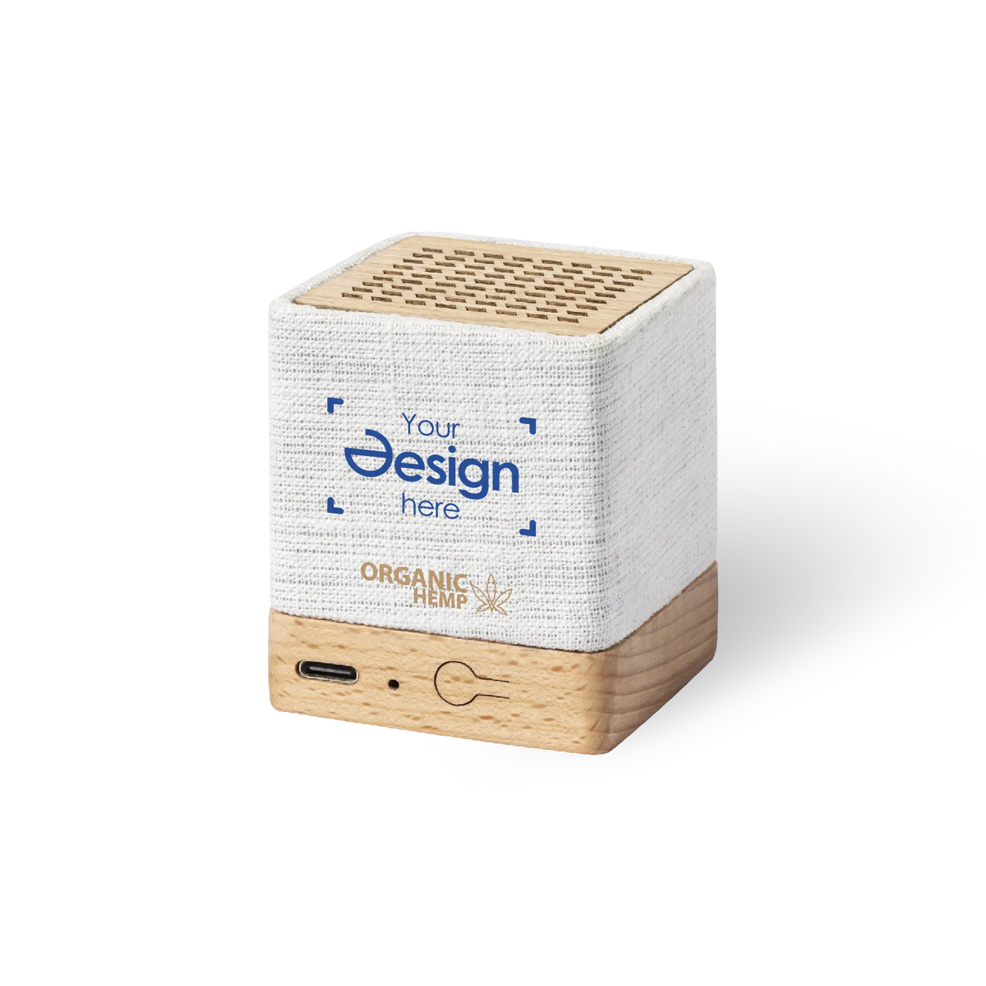 Haut-parleur Bluetooth en chanvre – Détail en bambou | Recharge USB
