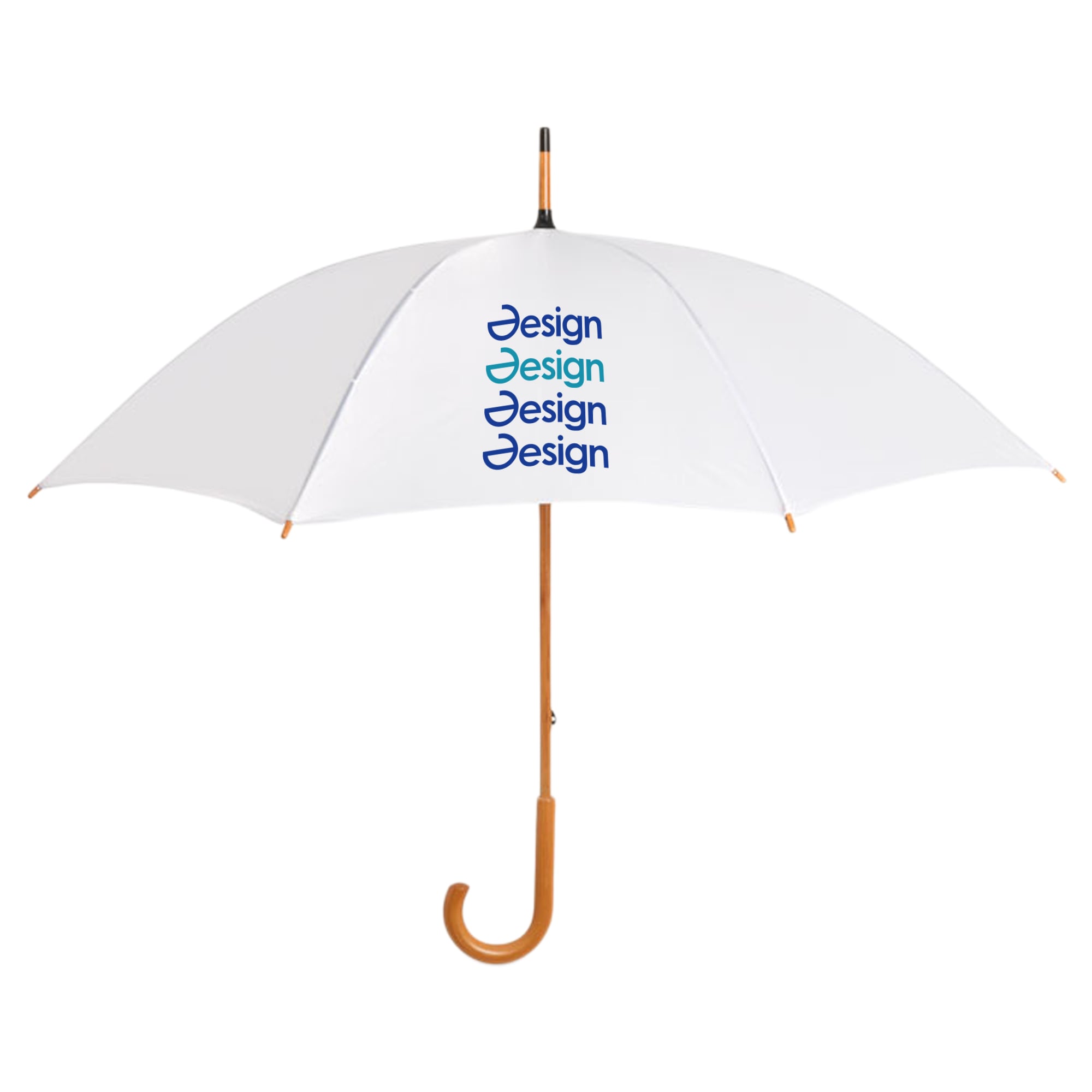 Regenschirm Stuttgart - Ø 104 cm | Holzstiel mit Metallrippen | Holzgriff