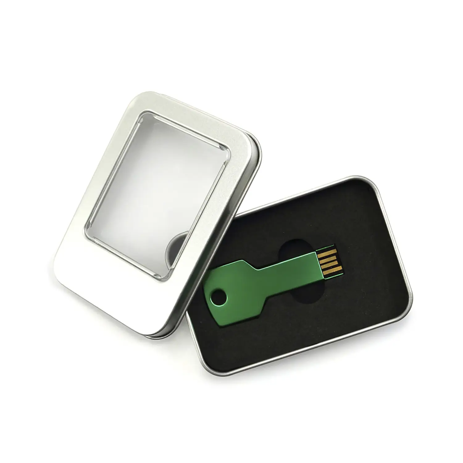 Clé USB 16 Go en forme de clé – Aluminium | Compacte | Anneau | Corps métal