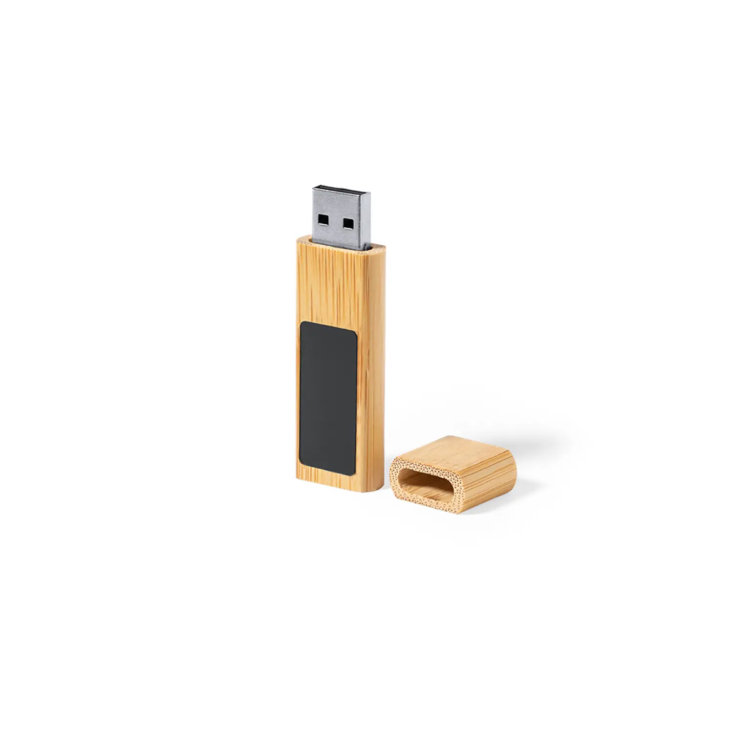 Clé USB 16 Go bambou – LED | Naturel | Avec capuchon | Originale