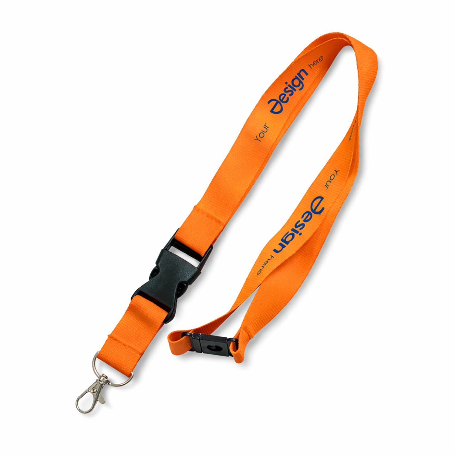 Schlüsselband Leon Safe - 25mm | Farbig + Aufdruck | Karabiner + Buckle + Clip