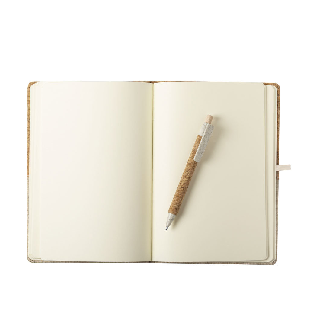 Carnet - A5 | Liège et paille de blé | Incl. stylo à bille
