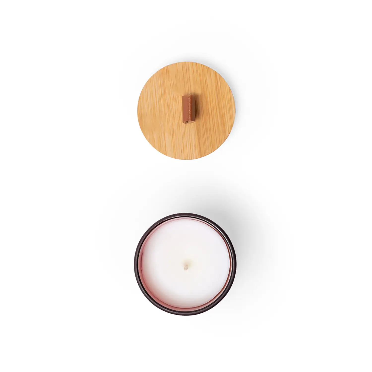 Candela profumata in vetro – Coperchio in bambù | Riutilizzabile | Naturale | Decorativa
