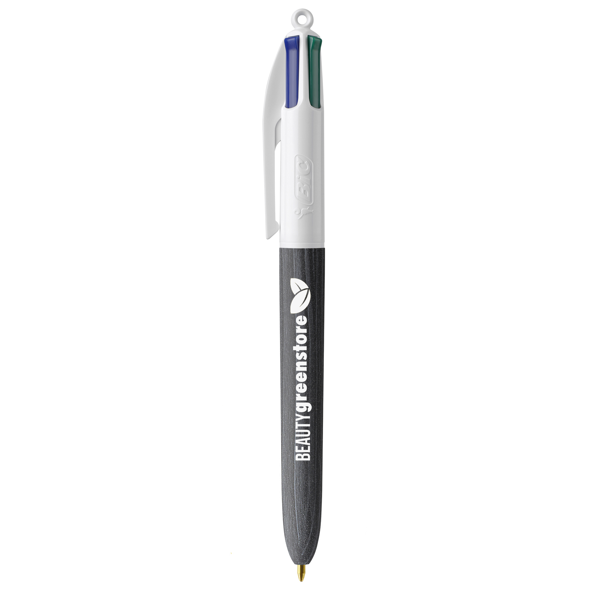 Stylo BIC 4 couleurs | Aspect bois | Fabriqué en Europe | Impression monochrome