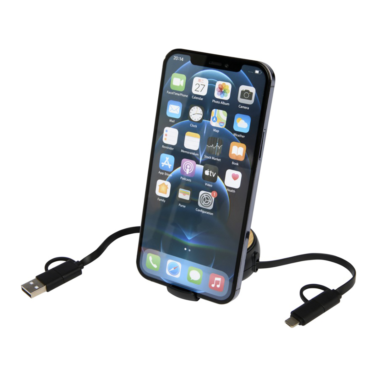 5-in-1 oplaadkabel Luuk – 100 cm | Gerecycled plastic | Snelladen 45W | Data-sync