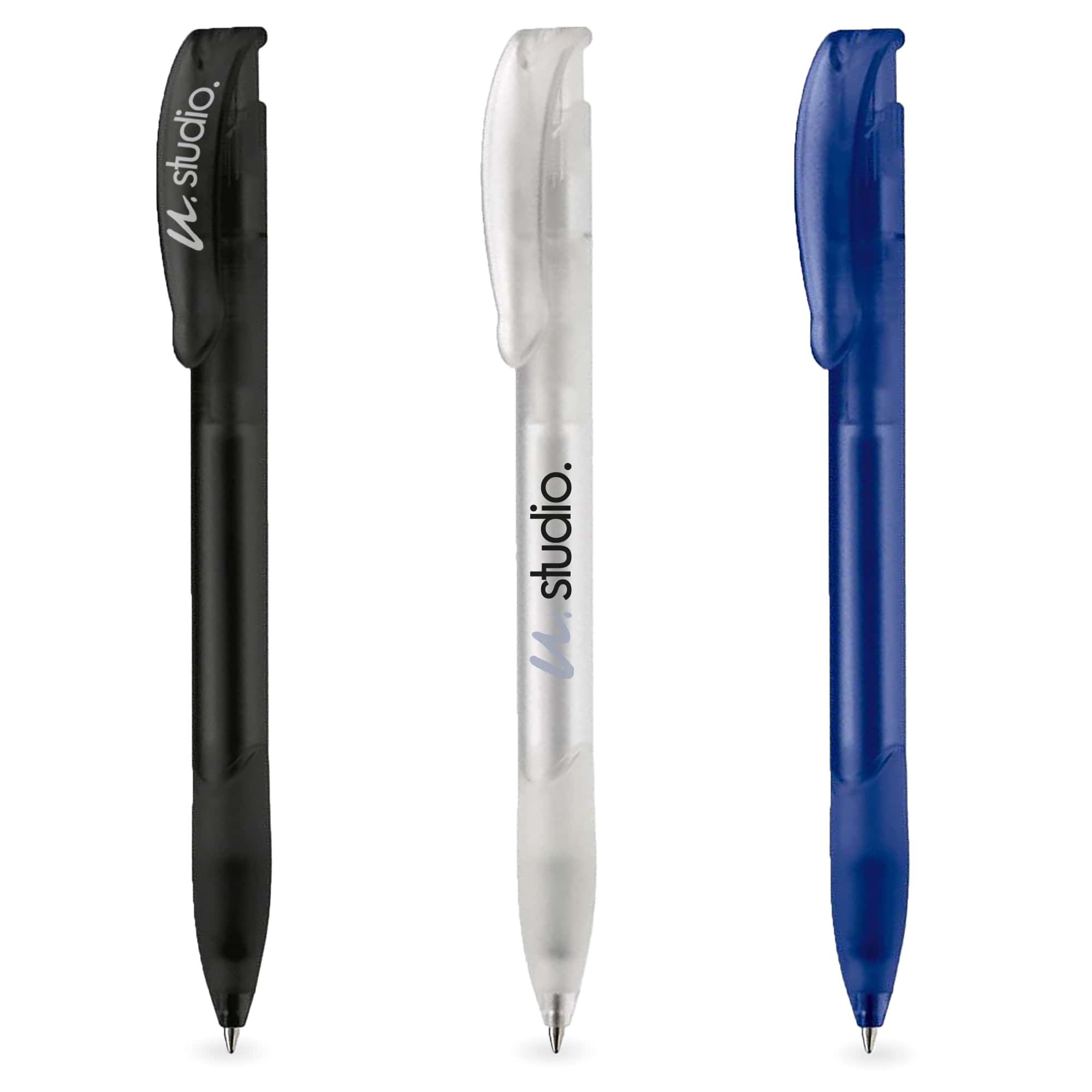 Kugelschreiber Apollo - Farbig | Frosted & Gummigriff | Transparent