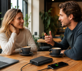 Bedrukte-powerbanks-met-mensen-koffie-teaser