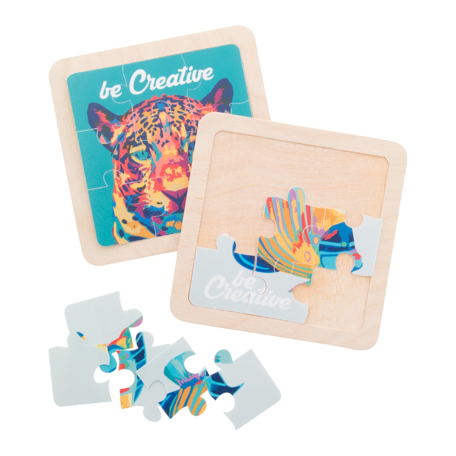 Puzzle – 9 Teile | Laminierte Birkenholz-Halterung | Kunststoff
