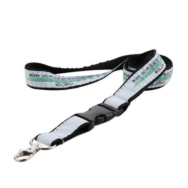 Schlüsselband Luxus - 25mm | Farbig + Aufdruck | Karabiner + Buckle