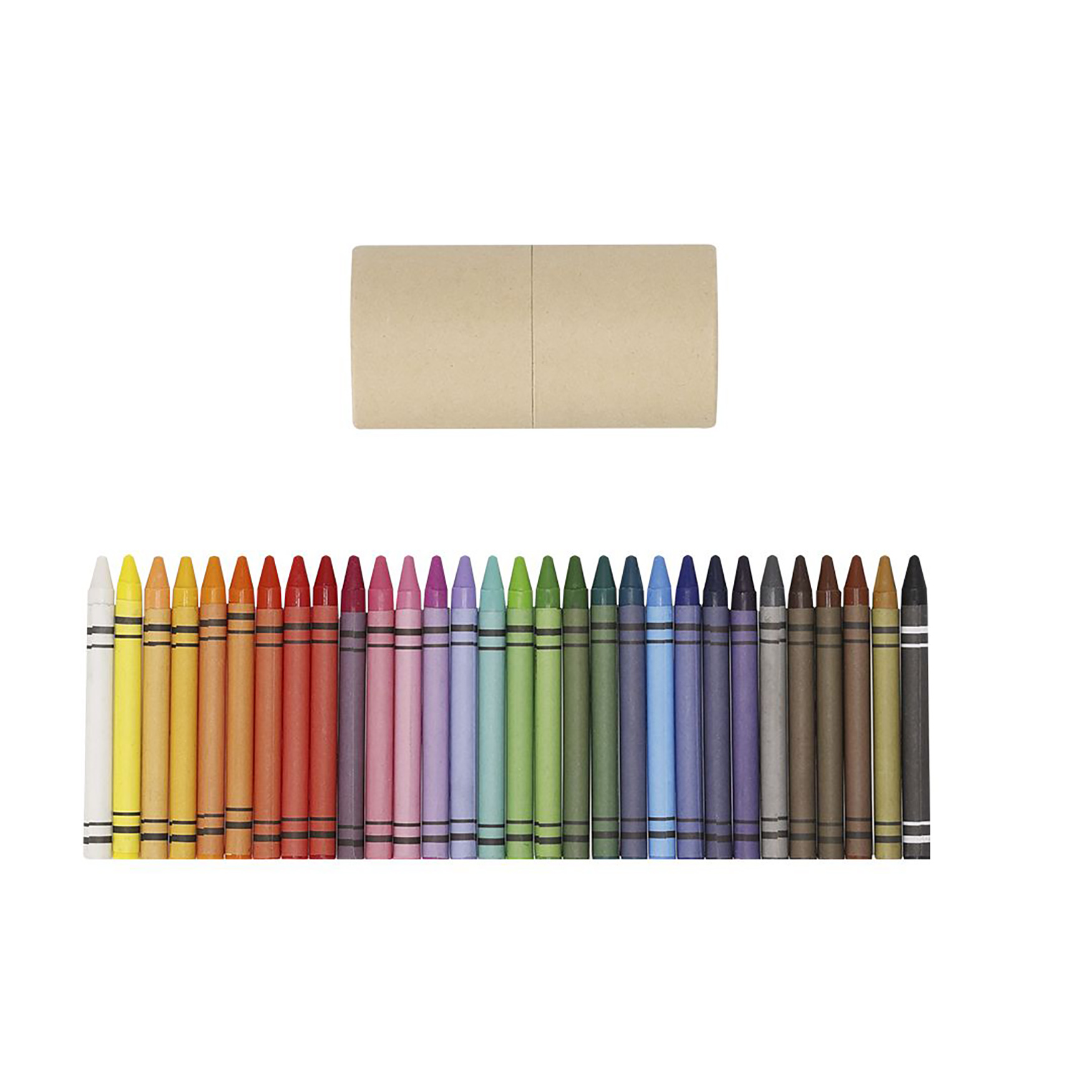 Set Crayons Riokon - 30 Crayons Cire | Étui Cylindrique | Carton Recyclé