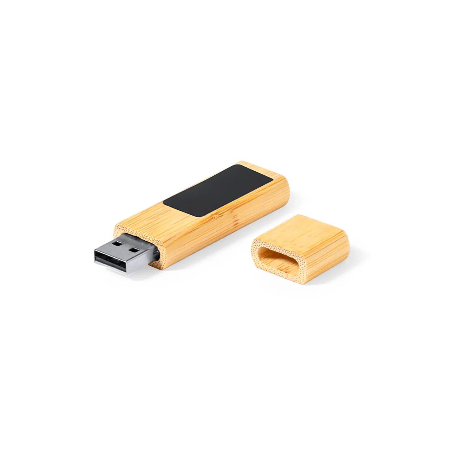 Clé USB 16 Go bambou – LED | Naturel | Avec capuchon | Originale