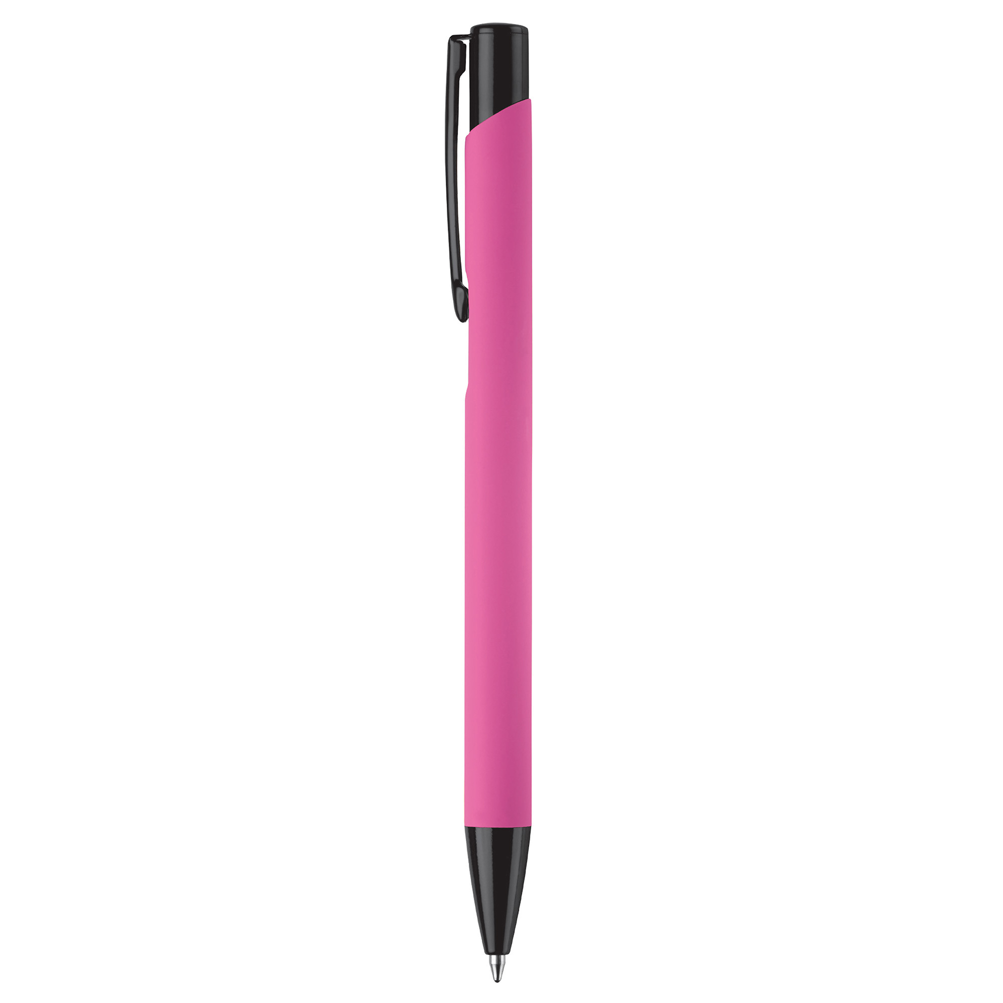 Rubberised metalen balpen – Soft-touch | Matte afwerking | Blauw schrijvend